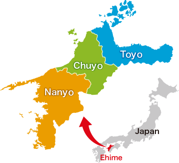 Carte de la préfecture d'Ehime